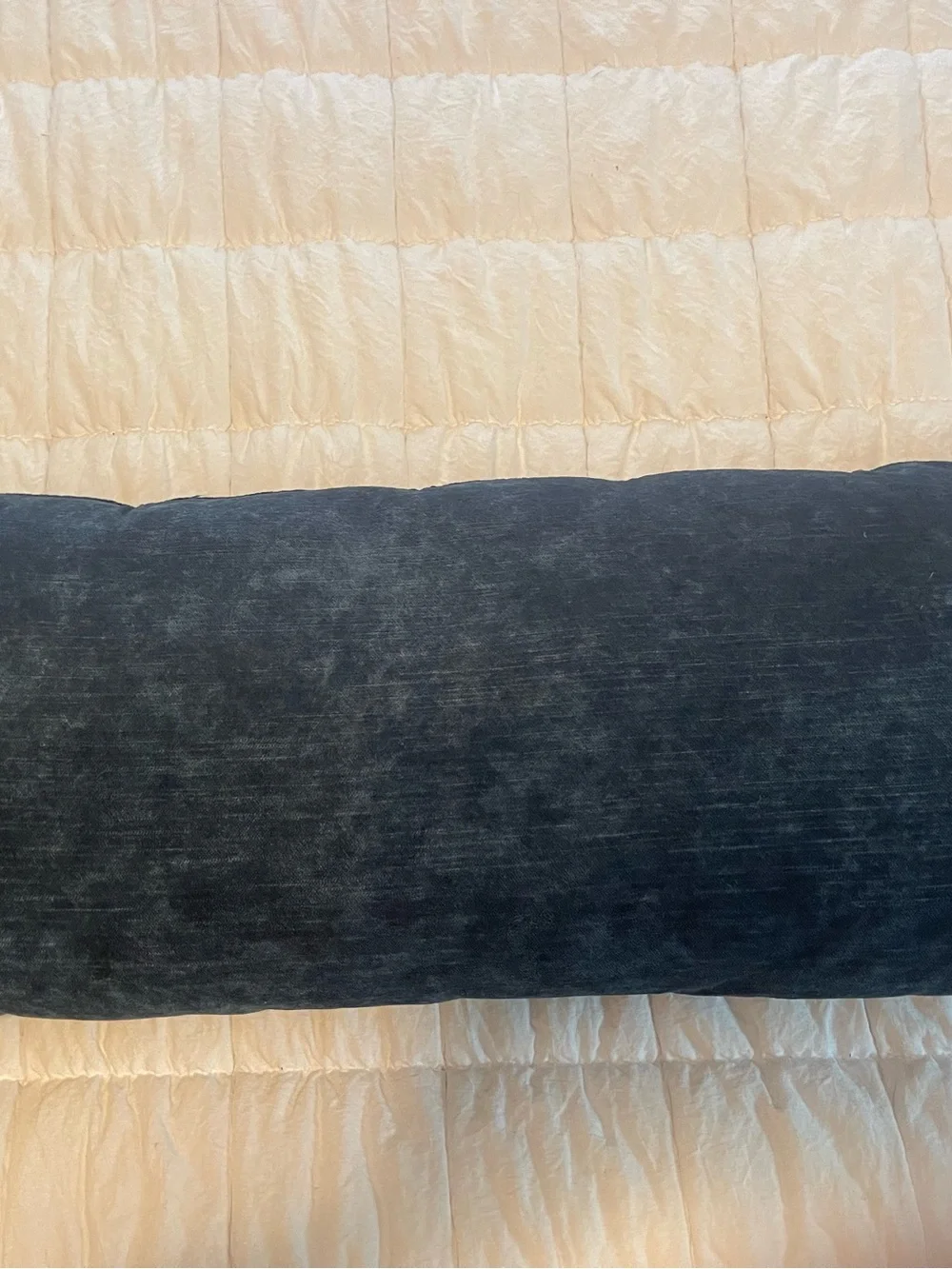Anthropologie Satyana Embroidered Velvet Throw Pillow Rectangular Blue